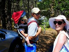 photo of family preparing for a hike on Cape Cod from their campsite at North of Highland